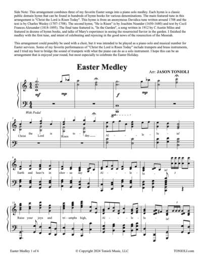 Easter Medley Piano Solo -  Christ the Lord is Risen Again + He is Risen + In the Garden
