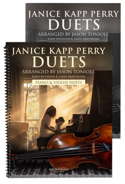 Favorite VIOLIN & PIANO DUETS by Janice Kapp Perry - Arr Jason Tonioli (Spiral Bound Piano + Violinist Book)