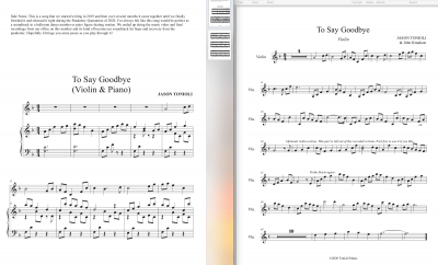 To Say Goodbye - Piano & Violin Duet PDF Sheet Music