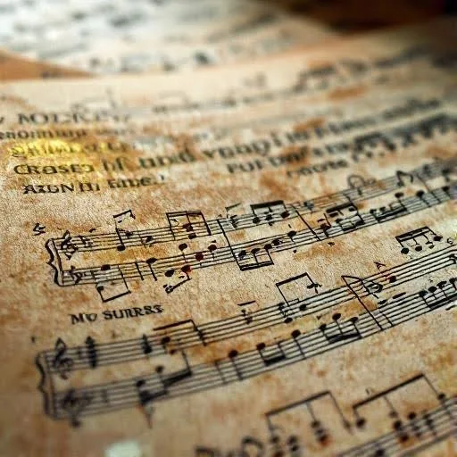 Diverse collection of sheet music in a community library with sunlight