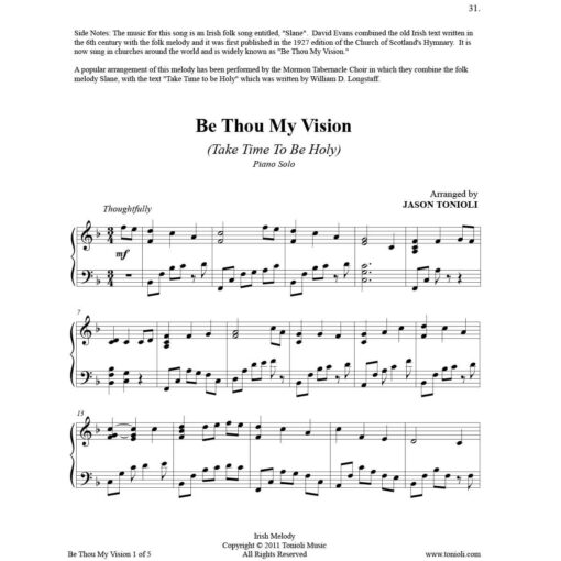 Be Thou My Vision Piano Solo Jason Tonioli