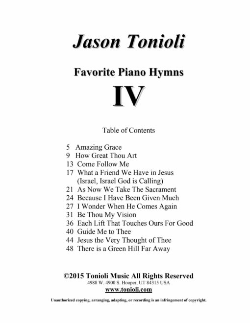 Hymns 4 Contents