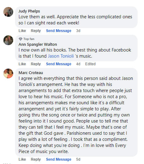 Review Comments From Facebook about Jason's Piano Books