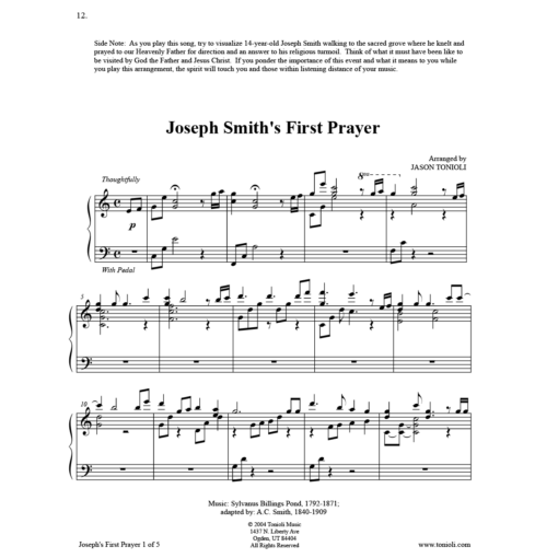 Joseph Smith First Prayer Jason Tonioli