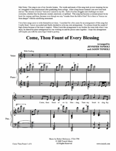 Come, Thou Fount of Every Blessing Vocal Solo PDF Sheet Music