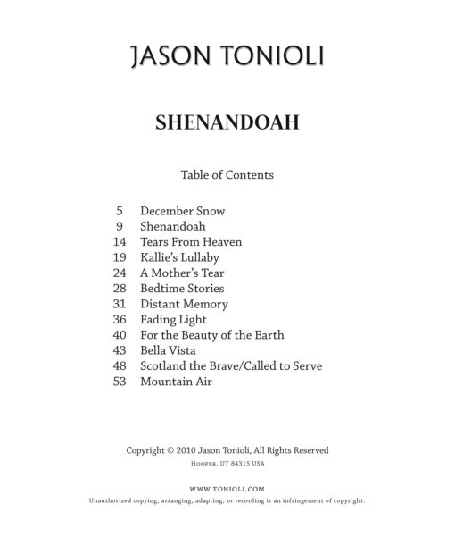 Shenandoah Table Of Contents scaled
