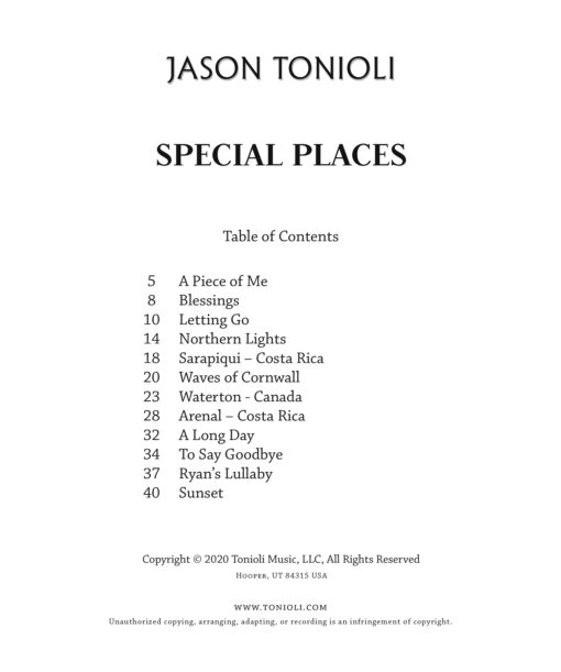 Special Places Table Of Contents scaled