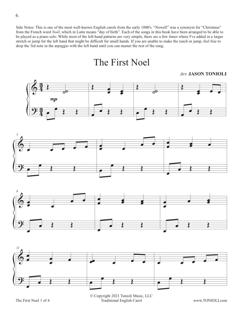 The First Noel Easier Song Sample
