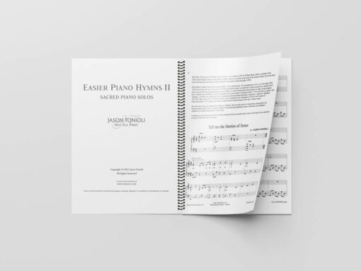 WEB Easier Piano Hymns 2 Binded Book Mockup Page Turn Table of Contents