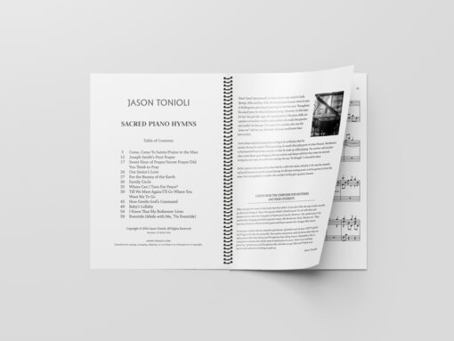 WEB Sacred Hymns 1 Binded Book Mockup Page Turn Table Of Contents
