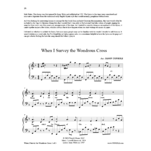 When I Survey the Wonderous Cross - Piano Solo PDF Sheet Music
