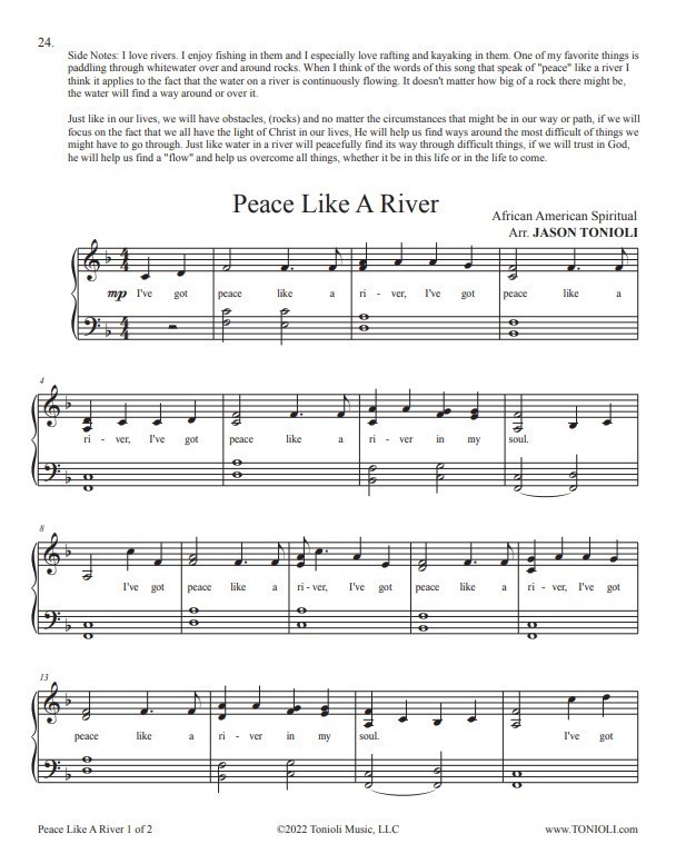 Peace Like a River (Easier Hymns 2) DIGITAL PDF ONLY